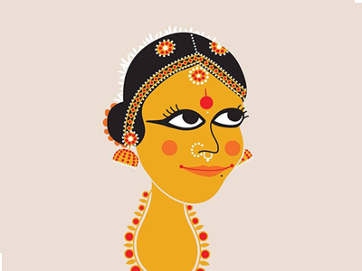 Indian Classical Dancer dancer graphic illustration india jewellery portraits south asia vector
