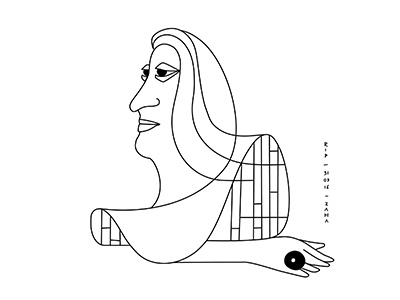 Zaha Hadid / tribute architecture art blackandwhite countour graphic illustration portrait zaha zahahadid