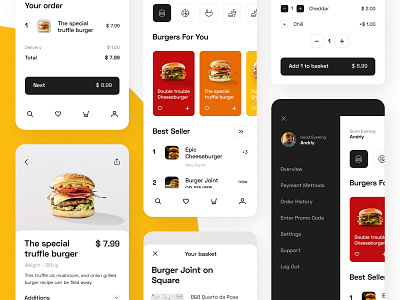 Food Delivery - Mobile App concept design inspiration inteface interaction interaction design typography ui ux web
