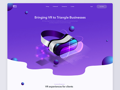 Landing page design for RTS Technology bright color design illustration inspiration inteface interaction interaction design landing ui ux vector web