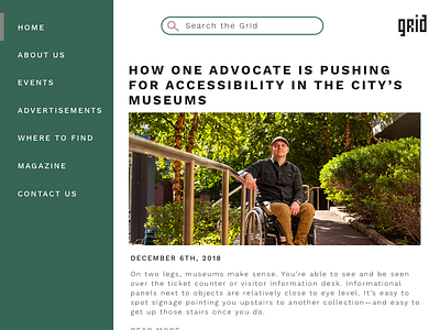 Grid Philly Magazine Redesign design environmental news feed news site newsfeed ui ui ux design