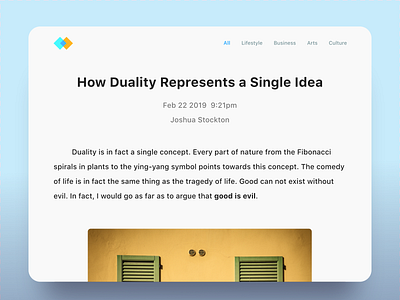 Blog Post UI article blog minimal page responsive ui ux ux design ux ui web