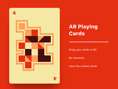 AR Playing Card ar ar app augmented reality card four pixel playing card red square