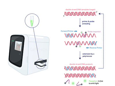 Week9 - qPCR machine biology covid19 dna flat illustration illustration lab sciart scicomm science vector