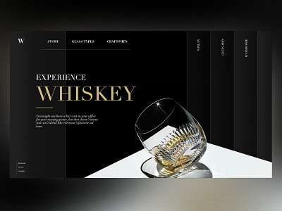 Whiskey Glass Site design ui ux web design