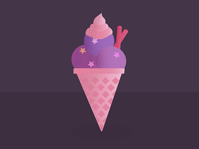 Something good: Ice-cream cone flat flat illustration flat illustrator gradiant ice cream ice cream cone illustation illustrator