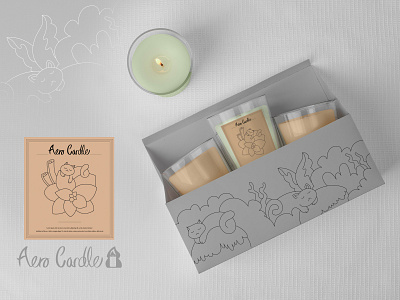 Aero Candle Co. | Branding & Packaging | Weekly Warm-up box brand identify branding candle candle design company graphic graphic design illustration logo packaging