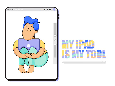 My Ipad is my tool applepencil creative illustrator ipadpro minimal procreate vector