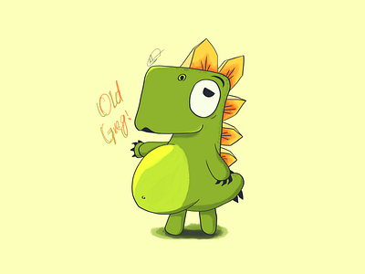 Old Greg - The Green Dinosaur animal illustration avatar cartoon character design character illustration characters dino funny illustration
