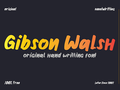[100% FREE fONT] Gibson walsh hand writting font