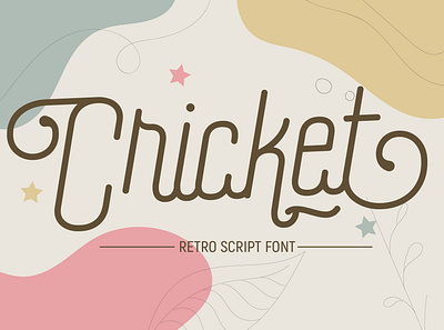 Cricket | Retro Script Font font font awesome font bundle font design fonts collection lettering logo retro font typeface typography vintage font