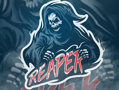 Reaper Mascot Logo esport gaming illustration mascot mascot logo mascotlogo reaper skull skull art skull logo