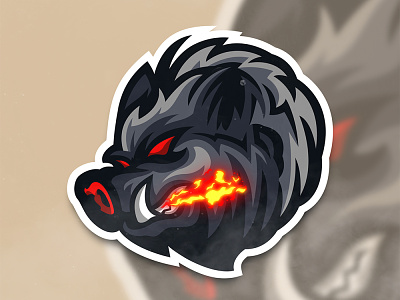 Wild Boar Logo angry emblem fire logo logo esport logo head mascot pig wild boar
