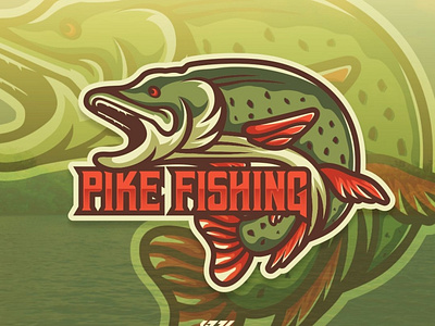 Pike fishing logo fish fishing fishinglogo illustration logo mascot mascot logo vector
