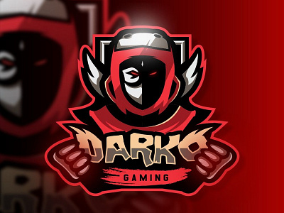Darko assassins esport logo mascot mascotlogo ninja redeye