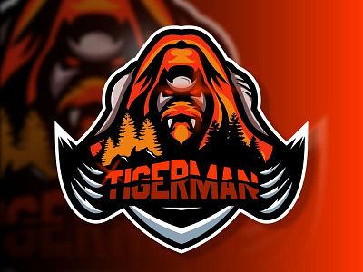 TIGERMAN branding cartooning cool design esport gaming logo logo esports logoinspiration man mascot mascotlogo tiger tigerman vector