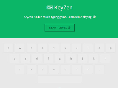 KeyZen, weekend project, homepage.