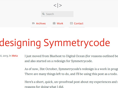 Symmetrycode - Redesigned blog flat ui design web design