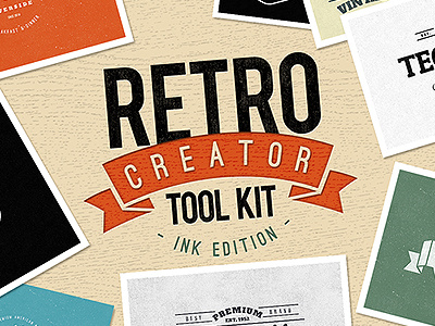 Retro Creator Tool Kit - Ink Edition effect grunge patterns retro smart objects subtle text textures toolkit vintage wood