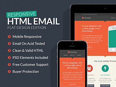 Flat Design Responsive Email email email template flat design flat design email html email responsive email