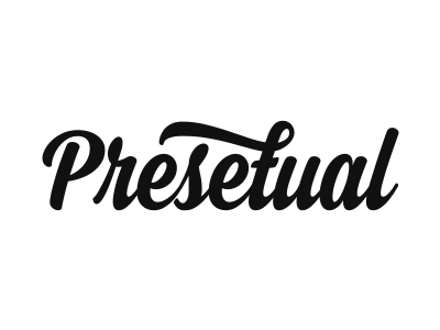 Presetual Logo branding cursive font graphic design identity logo logo design