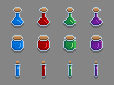 Pixel Art Potions 2d art assets game pixel potion potions