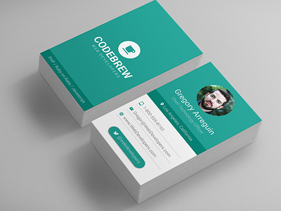 Material Design Business Card Teal