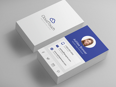 Material Design Corporate Business Card blue branding business card clean code corporate identity material minimal