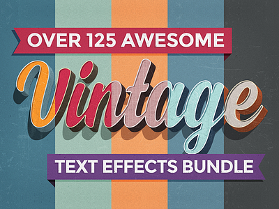 Vintage Text Effects Collection 3d addon adobe bundle collection effects old photoshop retro styles text vintage