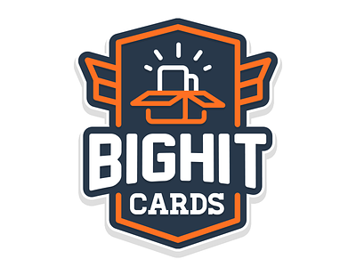 Big Hit Cards Logo Design badge bold box branding design logo mockup retro reveal sports vintage wings