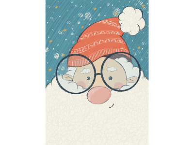 Children's book illustration beard blue book illustration children illustration christmas design freehand glasses holidays illustration kids illustration new yeare procreate red santa clause weekend white