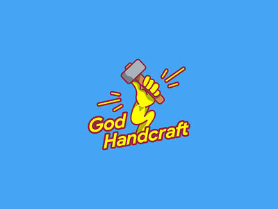 Gods Handcraft artwork blue designer gods hammer handcraft indonesia logo shop yellow zeus