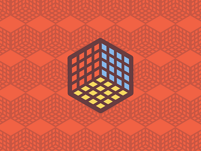 Cube adobeillustrator bold cube design illustration isometric logo red room vector