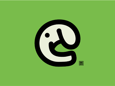 E 🐘 affinitydesigner animallogo cute design elephant graphicdesign green illustration logo modern simple vector