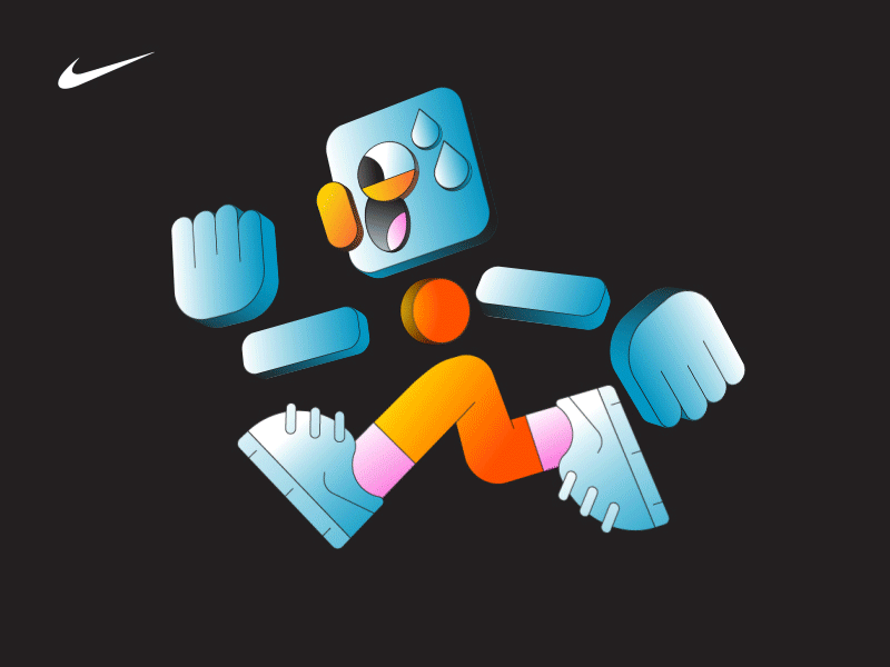 SWOOSH 2d adobe after effects animation character illustration motion design nike vector