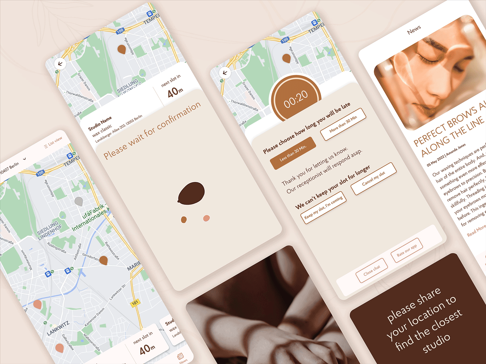 App redesign for waxing studio. app app design gif mobile ui ux