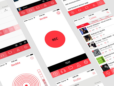 Recmix app design dj recording ui ux