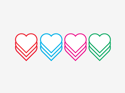 Heart colors illustrator shapes