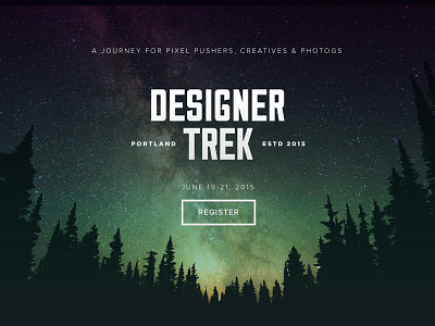 Designer Trek design designers forest night time nonference portland retreat stars