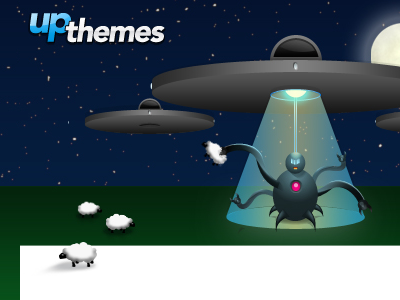 UpThemes Email Template alien robot email template grass moon night sheep upthemes