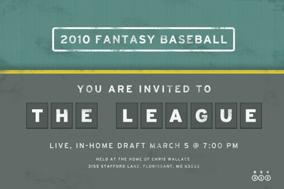Fantasy Baseball Invite 4x6 baseball home run invitation print