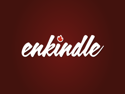 Enkindle - Orange Flame branding fire identity logo