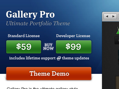 UpThemes Theme Details Page