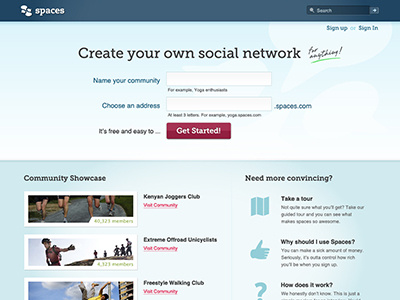 Spaces free psd helvetica museo slab social network spaces web layout