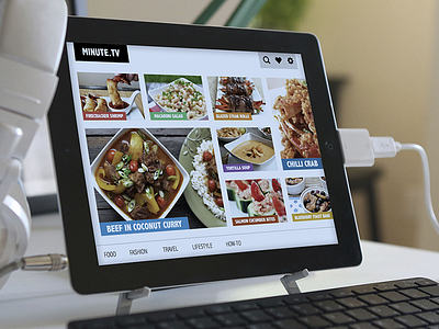 Minute - Flipboard Style Navigation browsing cooking food ios ipad media mobile navigation tablet tv video