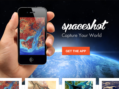 spaceshot: capture your world app ios iphone landing page mobile photo photography web