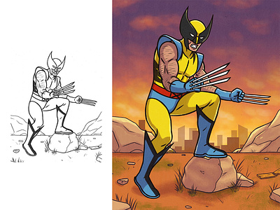 Wolverine (X-men series) art cartoon illustration character comic art comic book draw illustration marvelcomics