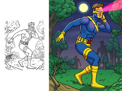 Cyclops (X-men series) art cartoon illustration character comic art comic book draw illustration marvelcomics