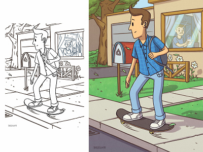 Skate-boy 2 art cartoon illustration comic art comic book draw illustration skate sketch