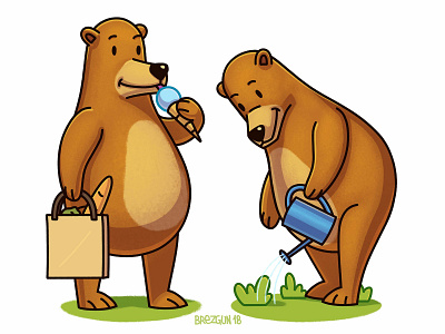 Bear animal animation art cartoon illustration character comic art draw illustration sketch